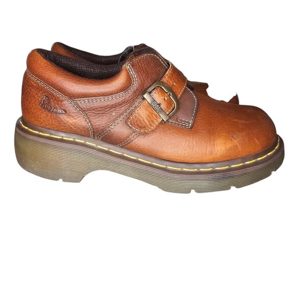 Y2K Dr. Martens 3A78 Monk Strap Brown Leather Shoes Womens 10 Mens 9 READ - Picture 1 of 14